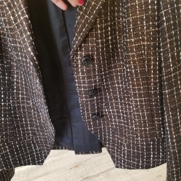 Coldwater Creek Brown Gold Tweed Button Jacket - Picture 5 of 8